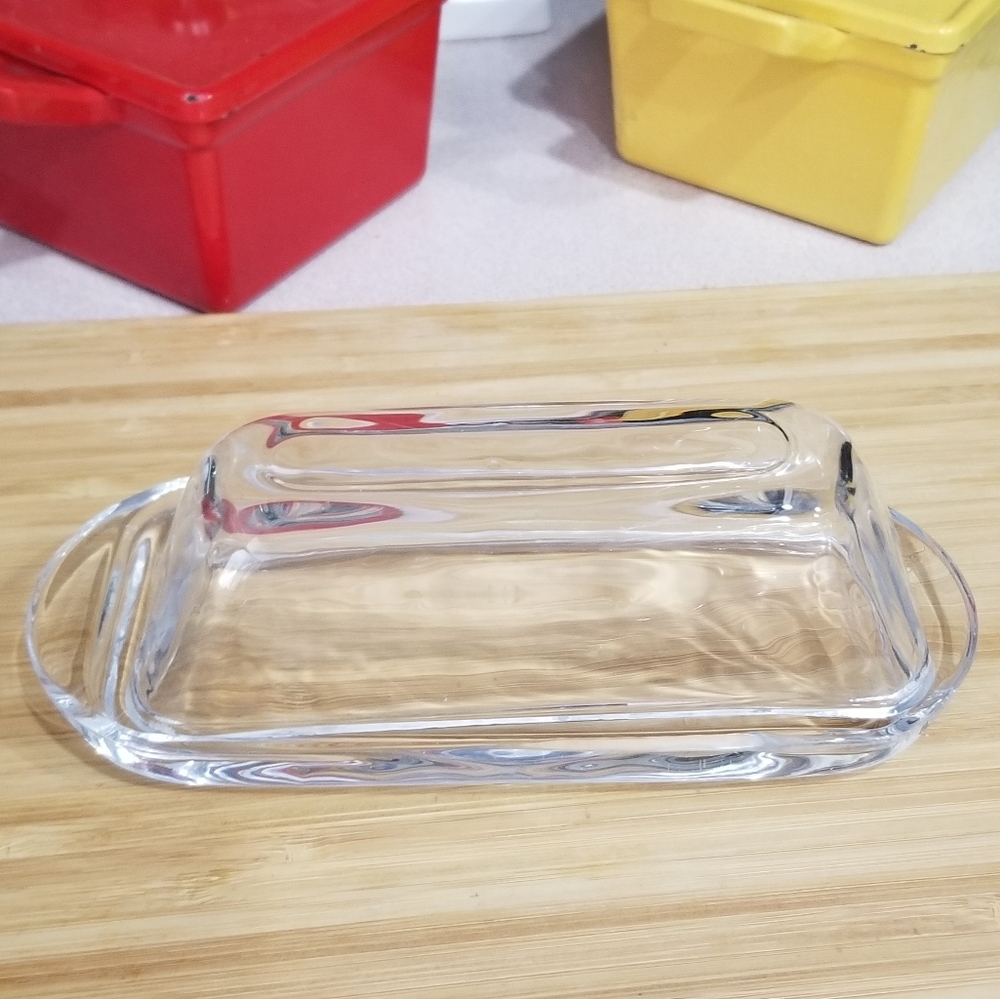 Anchor Hocking Clear Glass Butter Dish 1/4lb‎ Covered Butter Keeper